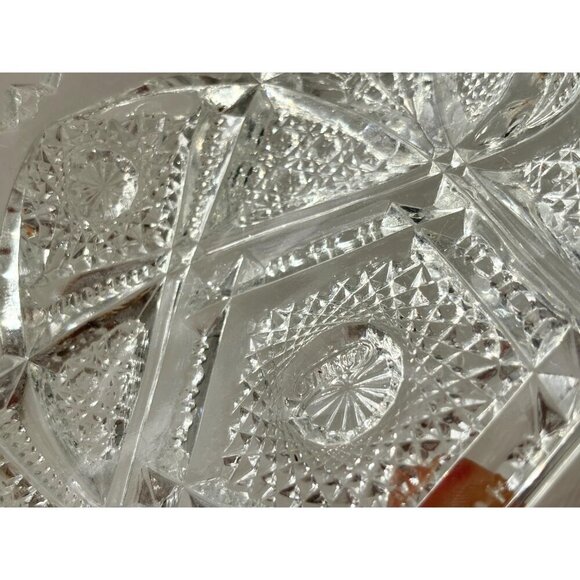 EAPG Imperial Glass NuCut Vintage Relish Heart Shaped Sawtooth Catchall Bowl - Picture 7 of 10